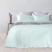 Bambury Botanica Embossed Coverlet Set (or) Bedspread, Queen/King, Glacier