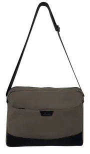 FIB Byron Canvas Laptop Messenger Bag Travel Shoulder Sling - Brown