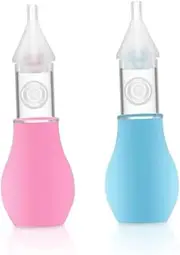 TOYANDONA Baby for Nose Congestion Soft Silicone Nose Suction Cup Gentle Suction for Baby's Nostrils Easy Clean Pink