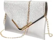 [LIFKOME] Fashion Evening Clutch Bag for Women Glitter Party Purse with Chain Strap Elegant Design for Weddings Formal Events Eye Catching Handbag to Stand