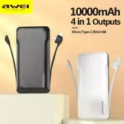 Awei P51K 3 in 1 Portable Powerbank 10000mAh With Data Cable USB Type-C Output M