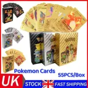 55Pcs Pokemon Card Foil GOLD PACK 55 CARDS TCG GX Vmax GX Card Charizard Rare UK