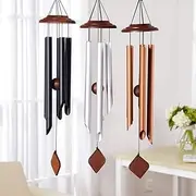 Wind Chimes Outdoor 5 Alloy Tubes Wind Chime Bells Windbell Door Wall Hanging Home Decor Both in Garden Yard Patio Home Decoration Memorial Wind Chime (Color : Silver)