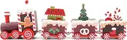 Christmas Wooden Train Ornament, Mini Painted Train Decoration Kids Gift Toys, Xmas Table Top Adornment for Christmas Party Kindergarten…
