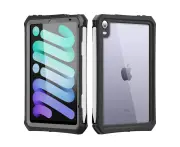 XBK iPad Mini 6 Case Waterproof Case for iPad Mini 6th Generation-Black