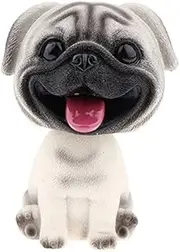 Resin Cute Dog Bobbing Head Puppy Figurine Toy Home Home/Car Dashboard for Car Vehicle Decoration - Pug