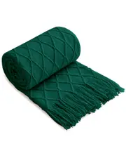 Unikome Ultra Soft Knit Reversible Diamond Throw Blanket