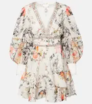[Camilla] Camilla Floral linen and silk minidress AU 18 multicoloured