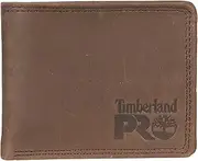 [Timberland PRO] Men's Slim Leather Bifold Wallet with Back ID Window