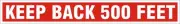Reflective Keep Back 500 Feet Fire Engine Decal Sticker