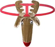 [TiaoBug] Men's Christmas Reindeer Bulge Pouch G-String Thong Funny Bikini T-Back Panties Underwear