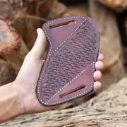 Folding Blade Pocket Knife Pancake Leather Sheath For Buck 112 LeatherMan Case