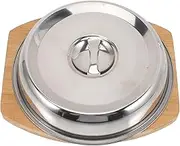 KICHOUSE 1 Set Convenient Non Stick Fry Pan with Cover Wear Resistant Grilling Tray for Steak Cooking for Home Outdoor Gatherings