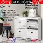 Artiss Shoe Cabinet Shoes Storage Rack Shelf Organiser Cupboard 24 Pairs White