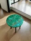 24" Round Marble Coffee Bistro Table Top Malachite Stone Patio Garden Side Table
