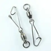 25 x #5 Ball Bearing Swivels with Hooked Snap Fishing Free Postage