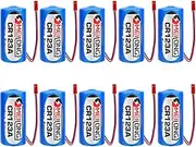 HOUYIBO 10PCS CR123A/CR17345 3V 1400mAh Replacement Non-Rechargeable Disposable Lithium Battery with JST Plug