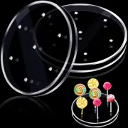 2 Pieces 7 Hole Acrylic White Cake Pop Stand Display Round Lollipop Holder fo...