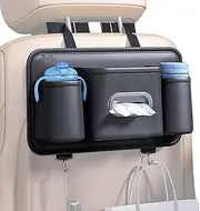 Car Seat Tissue Box,Multifunctional Car Cup Organizer - Reusable Phone Holder, Vehicle Seat Bag for Keys, Glasses