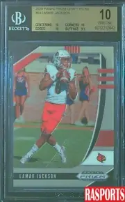 2020 PANINI PRIZM DP LAMAR JACKSON #63 BGS 10 PRISTINE BALTIMORE RAVENS