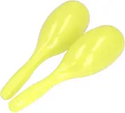 Music Maracas, Hand Percussion Rattles Oval Shaped 2Pcs for Live Settings Recording Studios (Yellow)