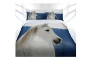 Just Home Snowy Horse Quilt Cover Set Queen