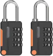 2Pack Combination Lock, 4 Digit Combination Padlock Set, Small Waterproof Padloc