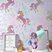 Be Dazzled Dancing Unicorn Wallpaper Rainbow Coloroll M1423