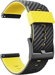 [TONECY] 24MM for Suunto 7/Suunto D5 Replacement Wristband Silicone Sports Smart Watch Straps for Suunto 9 Baro/Sport Wrist HR Baro Watchband (Color : Black Yellow, Size : Suunto Sport baro)