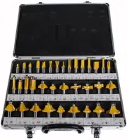 New 35 Piece Carbide Router BIT Tools Set W/CASE (1/2" Shanks)