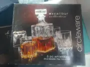 Excalibur Collection Cicleware 5 Pc Whiskey 35oz. Decanter/four 10.5 Oz. dof