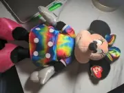 New With Tags Ty Plush Minnie Mouse Tie Dye Sparkle Dress 13" Disney