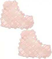 MERRYHAPY 1 Pair Rose Quartz Heart Shaped Eye Mask Cooling Stone Eye Cover for Soothing Relief Comfortable for Skin Care and Relaxation