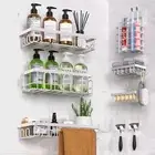 9-Pack Adhesive Shower Caddy, Rustproof Stainless Steel Bathroom Organizer,White