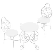 1 Set Dollhouse Mini Table Chairs Model Pretend Toys Miniature Dining Table