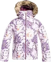 [Roxy] Girl's American Pie WarmFlight Snow Jacket (Bright White Lovely Day (WBB1), Large (12))