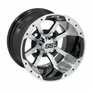 GTW Storm Trooper Golf Cart Machined/Black 10x7 Wheel | 3:4 offset (ET-.25)