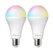 2x Laser 10W E27 Smart RGB LED Bulb Wireless Enabled Google/Alexa/App Control