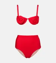 [Adriana Degreas] Adriana Degreas Floral-appliqué bikini AU 12 red