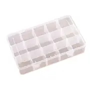 2PCS Removable Grid Compartment Plastic Box Organizerfor Jewelry Earring Fishing Hook Small Accessories, Size: Large, 15 Slots