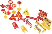 Kisangel 2 Sets Mini Traffic Road Sign Playset for Early Education Brightly Colored Street Signs Safe Creative Learning for Imaginative Play