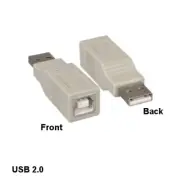 [10X] USB 2.0 Type A Male to B Female Adapter for Printer Scanner PC Notebook