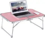 Foldable Laptop Bed Table Portable Mini Lap Desk Study Picnic Space Saving, Pink