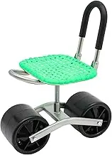 Workshop Stool Mechanic's Seat Garden Rolling Stool 2 Wheels Stable Sturdy Cart Foldable and Direction for Gardening Floor Standing