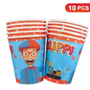 Blippi Theme 266ml 9 OZ Paper Cups 10PK - Kids Birthday Party Tableware