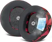 SOULWIT Cooling Gel Replacement Earpads for Audeze Maxwell Headphones, Ear Pads Cushions with Breathable Ice Silk Fabric, High-Density Noise Cancelling Foam - Red Storm