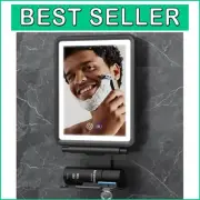 Fogless Shower Shaving Mirror with Rechargeable Lights & Adjustable Angle