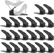 LALOCAPEYO 20pcs Shoe Rack Organizer Space-Saving Storage for Closet, Stacker Slots Space Saver Double Stack Holder Homeries (Black)
