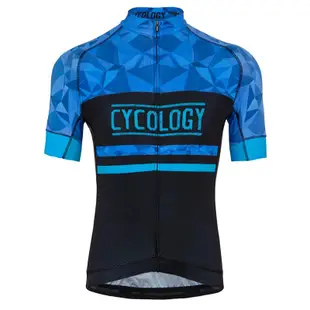 CYCOLOGY 【預購】男短袖自行車衣 GEOMETRIC (BLUE) MEN'S JERSEY