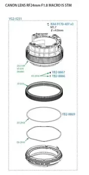 NEW Canon RF 24mm 1.8 Macro IS Lens Fixed Barrel Parts YG2-5231
